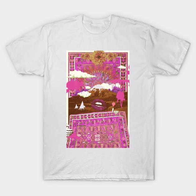 MORNING PSYCHEDELIA (pink) T-Shirt by Showdeer